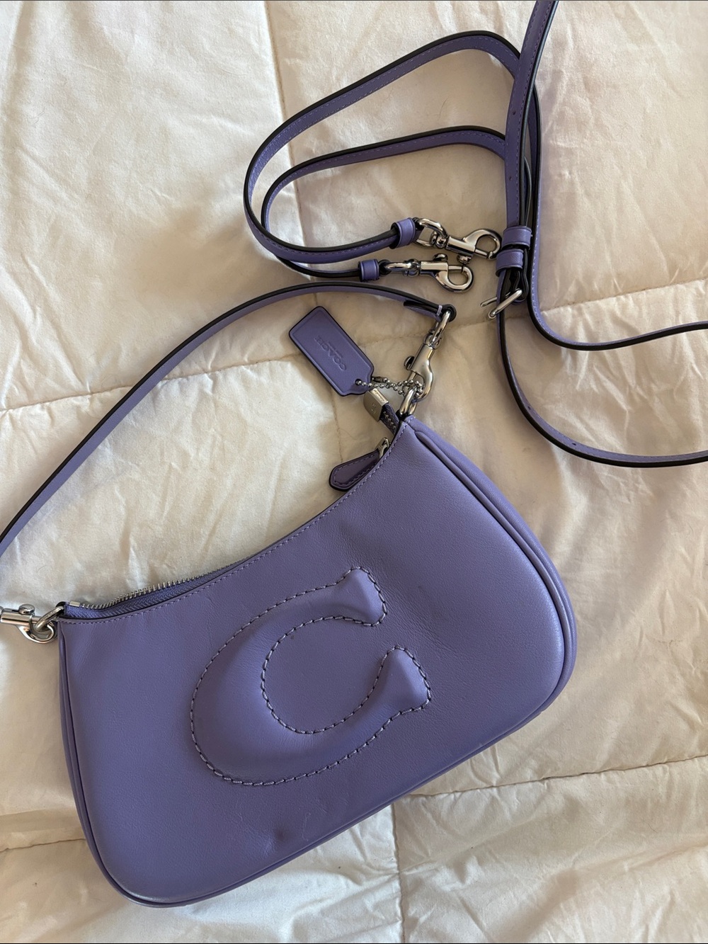 Rare Y2K Coach Soho Purple Leather Baguette Shoulder Bag - Picture 3 of 3